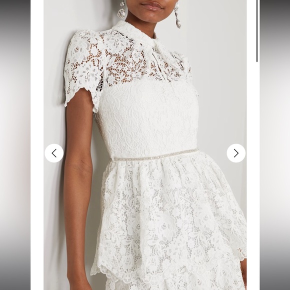 SELF-PORTRAIT Tiered corded lace maxi dress white 10 - Picture 2 of 9